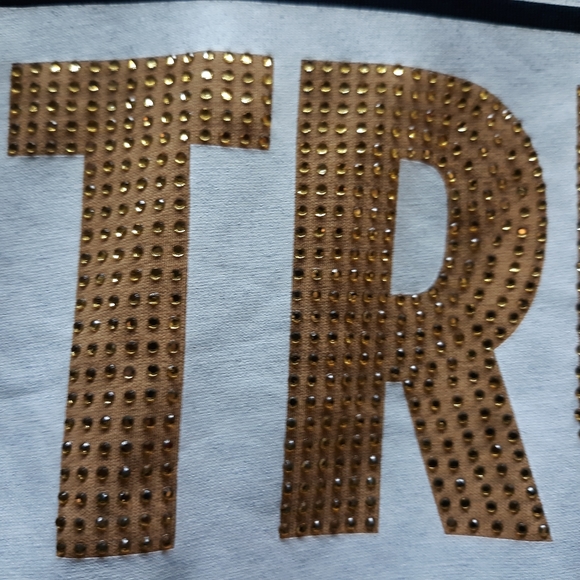 TRUE RELIGION Womens Size Small Long Sleeve Tee T-Shirt Black Embellished Gold - Picture 7 of 10